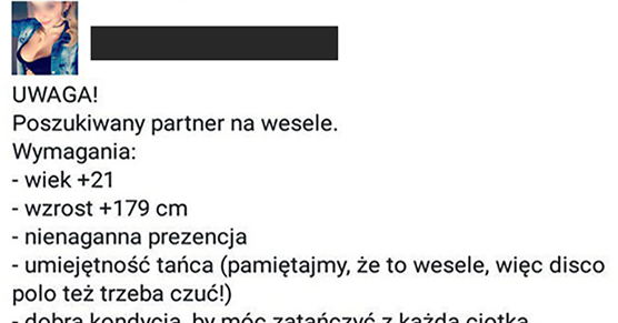 Poszukiwany partner na wesele